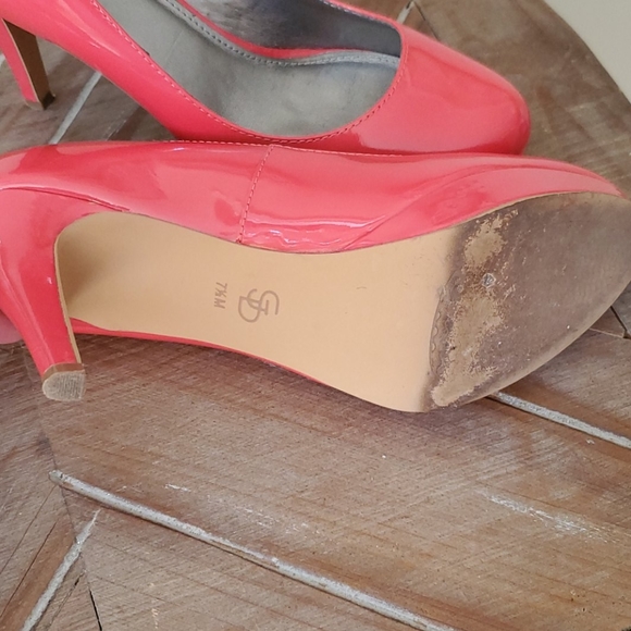 Tangerine patent leather platform heels - Picture 4 of 4